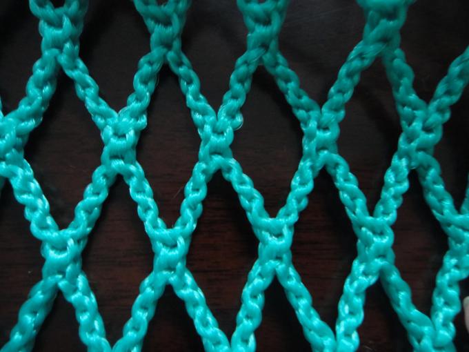 Green HDPE Decorative Fishing Net , Durable Knotless PE Rope Netting Fabric