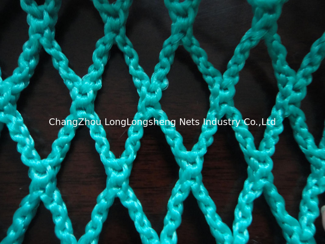 Green HDPE Decorative Fishing Net , Durable Knotless PE Rope Netting Fabric
